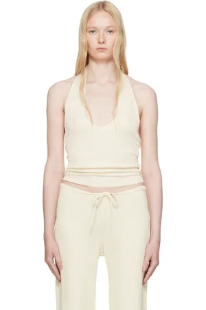 AYA MUSE Off-White Knit Halter Top
