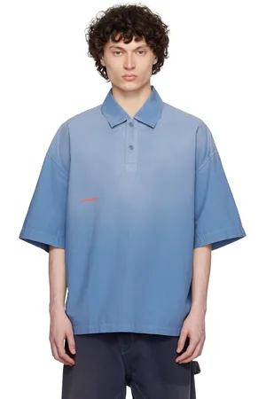 J.W.Anderson Blue Oversized Logo Polo