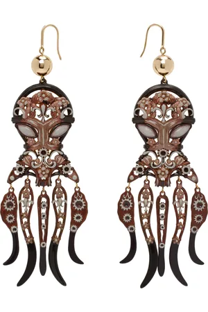 Tory Burch Gold & Brown Octopus Earrings