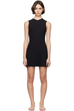 SKIMS Black Soft Lounge V Neck Tank Minidress