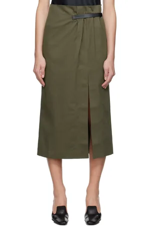 J.W.Anderson Khaki Strap Detail Slit Midi Skirt