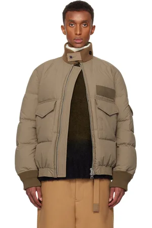 SACAI Beige Ripstop Puffer Down Jacket