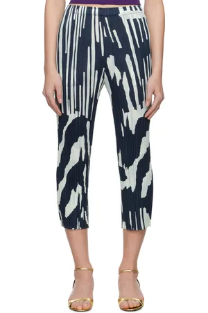 PLEATS PLEASE ISSEY MIYAKE Navy & Blue Refraction Trousers