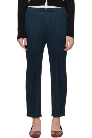 PLEATS PLEASE ISSEY MIYAKE Navy Monthly Colors April Trousers