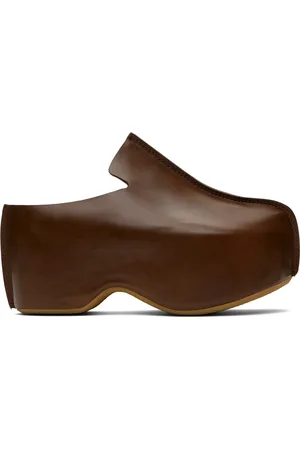 J.W.Anderson Brown Leather Platform Clogs