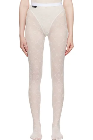 Marine Serre Off-White Recycled Mesh Flock Tights