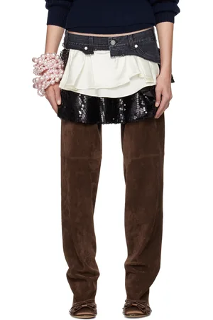 all in Black & Off-White Sequin Triple Miniskirt