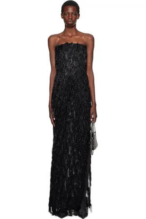 Stella McCartney Black Tinsel Bustier Maxi Dress