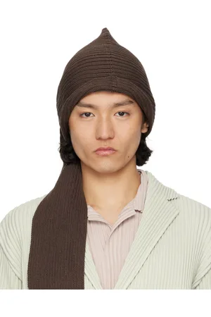 Issey Miyake Brown Beanie Scarf