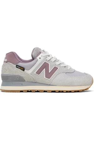 New Balance Gray & Purple 574 Sneakers