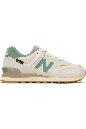 New Balance Beige & Green 574 Sneakers