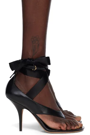 Salvatore Ferragamo Black Ribbon Heeled Sandals