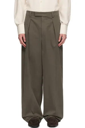 Salvatore Ferragamo Brown Inverted Pleats Trousers