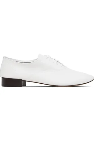 Repetto White Zizi Calf Leather Oxfords