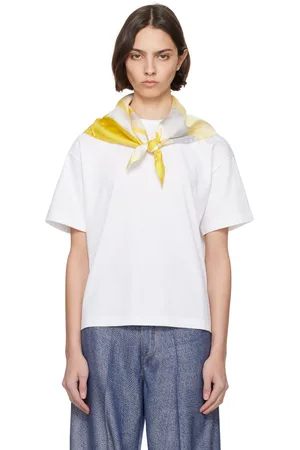 Bottega Veneta White Pima Cotton Scarf T-shirt