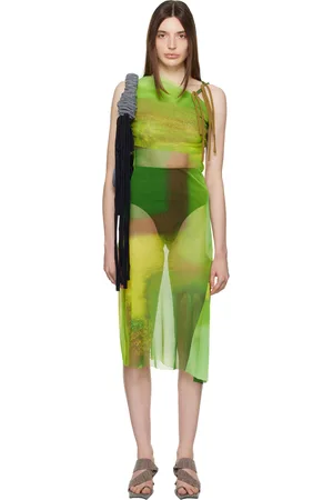 Paula Canovas Del Vas Green Cutout Midi Dress