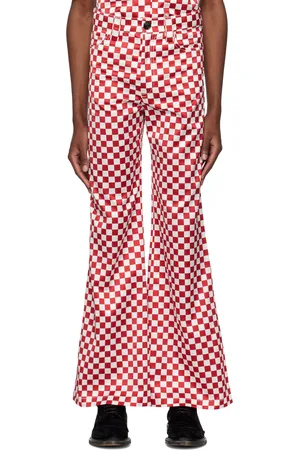 MERYLL ROGGE Burgundy & White Check Trousers