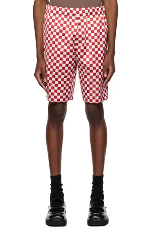 MERYLL ROGGE Burgundy & White Check Shorts