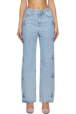 KIMHEKIM Blue Anchor Stamped Jeans