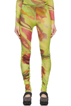 Paula Canovas Del Vas Green Mesh Leggings