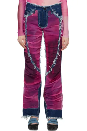 Paula Canovas Del Vas Indigo & Pink Paneled Jeans