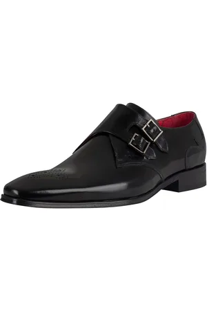 Jeffery West Polished Buckle Leather Shoes