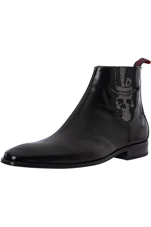 Jeffery West Skull Polished Leather Chelsea Boots