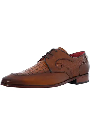 Jeffery West Croco Leather Derby Shoes