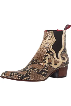 Jeffery West Print Snake Chelsea Boots