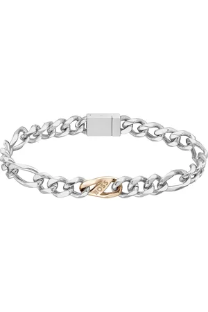 HUGO BOSS Rian Figaro Two Tone Logo Link Bracelet