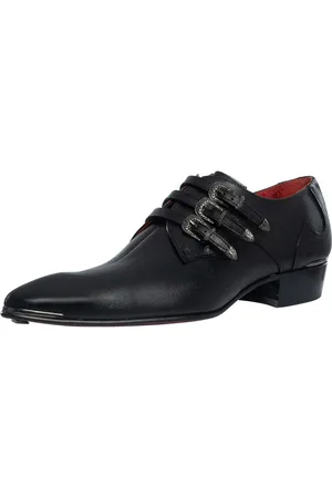 Jeffery West Triple Strap Monk Leather Shoes