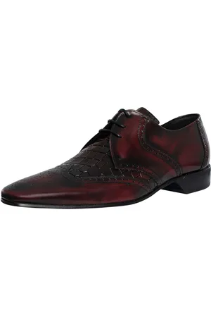 Jeffery West Croco Derby Polished Leather Shoes