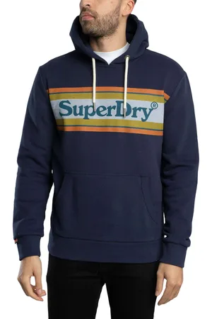 Superdry Venue Logo Stripe Relaxed Pullover Hoodie