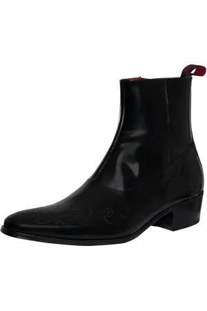 Jeffery West Lightning Bolt Zip Leather Chelsea Boots