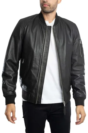 Schott NYC Leather MA-1 Bomber Jacket
