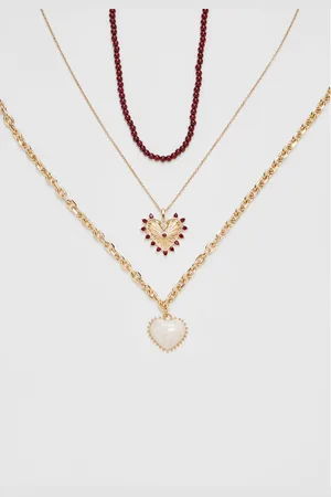 Stradivarius Set of 3 heart necklaces OS