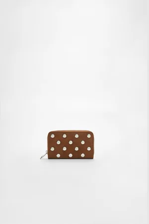 Stradivarius Studded purse with zip OS