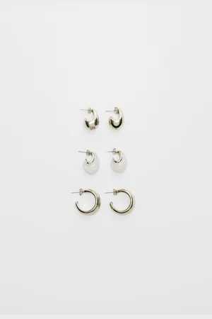 Stradivarius Set of 3 pairs of voluminous mini earrings OS