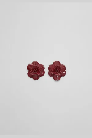 Stradivarius Contrast metal flower earrings OS