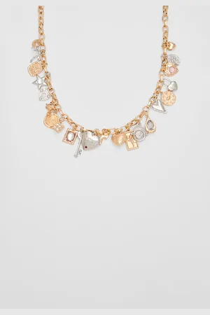 Stradivarius Necklace with multiple contrast charms OS
