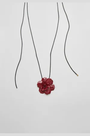 Stradivarius Cord necklace with metal flower OS