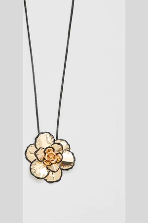 Stradivarius Cord necklace with metal flower OS