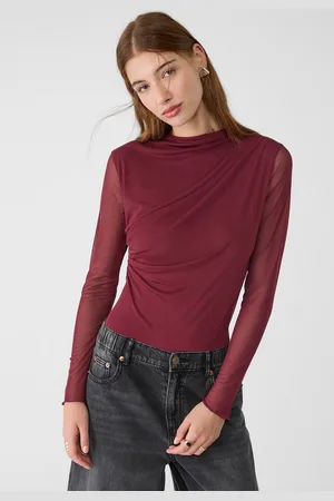 Stradivarius Gathered tulle bodysuit S