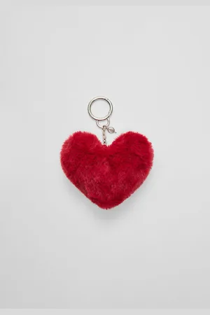 Stradivarius Faux fur heart charm OS