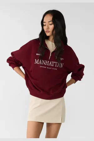 Stradivarius Embroidered zip-up sweatshirt XL