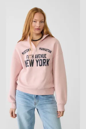 Stradivarius Embroidered zip-up sweatshirt M