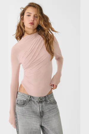 Stradivarius Gathered tulle bodysuit L