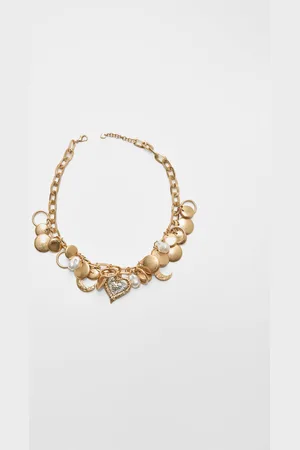 Stradivarius Multi-strand necklace with heart charms OS