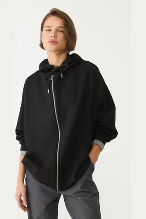 Stradivarius Soft-touch oversize hoodie with zip XS