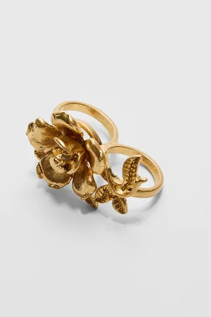 Stradivarius Double flower maxi ring OS